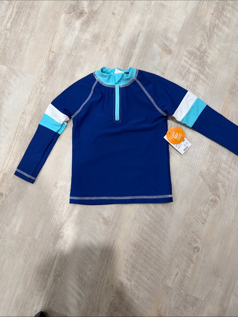 Gymboree Navy with Aqua & White Long Sleeve Rashguard